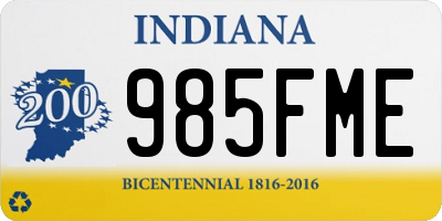 IN license plate 985FME