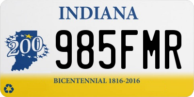 IN license plate 985FMR