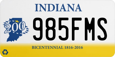 IN license plate 985FMS