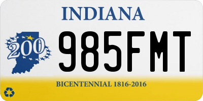 IN license plate 985FMT