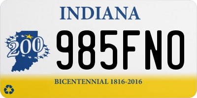 IN license plate 985FNO