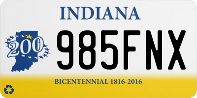 IN license plate 985FNX