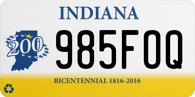 IN license plate 985FOQ