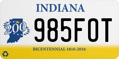 IN license plate 985FOT