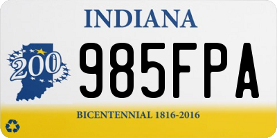 IN license plate 985FPA