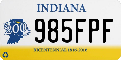 IN license plate 985FPF