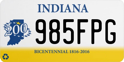 IN license plate 985FPG