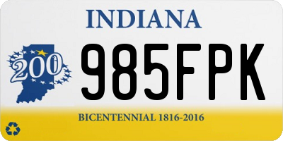 IN license plate 985FPK