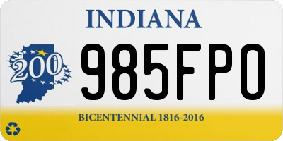 IN license plate 985FPO