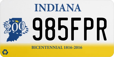 IN license plate 985FPR