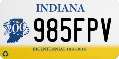 IN license plate 985FPV