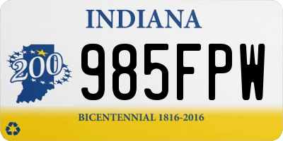 IN license plate 985FPW