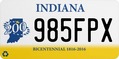 IN license plate 985FPX