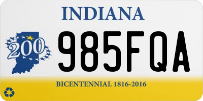 IN license plate 985FQA