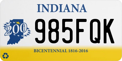 IN license plate 985FQK