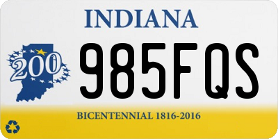 IN license plate 985FQS