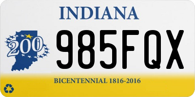 IN license plate 985FQX