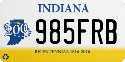 IN license plate 985FRB