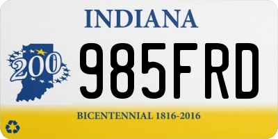 IN license plate 985FRD