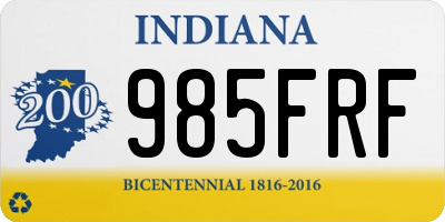 IN license plate 985FRF