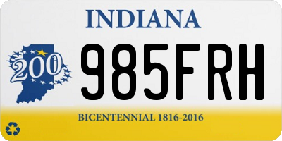 IN license plate 985FRH