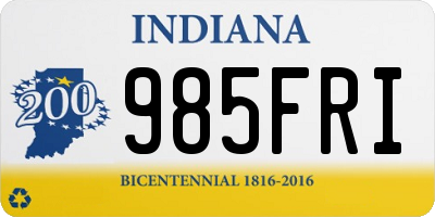 IN license plate 985FRI