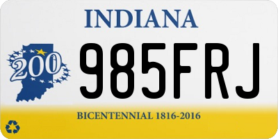 IN license plate 985FRJ