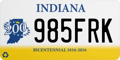 IN license plate 985FRK