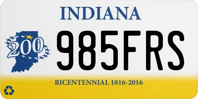 IN license plate 985FRS