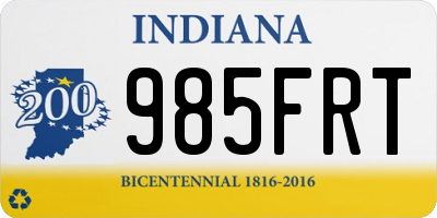 IN license plate 985FRT