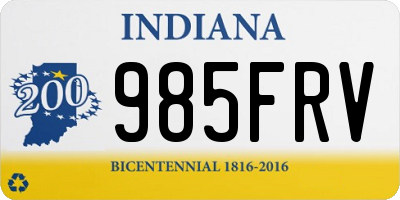 IN license plate 985FRV