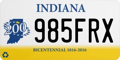 IN license plate 985FRX