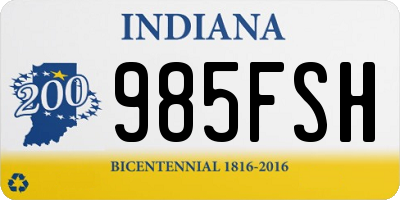 IN license plate 985FSH