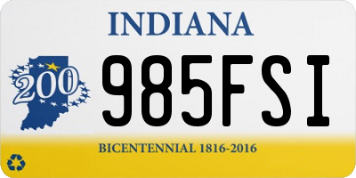 IN license plate 985FSI