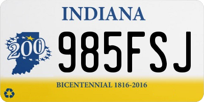 IN license plate 985FSJ