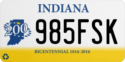 IN license plate 985FSK