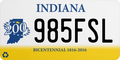 IN license plate 985FSL