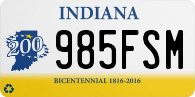 IN license plate 985FSM