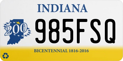 IN license plate 985FSQ