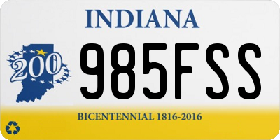 IN license plate 985FSS