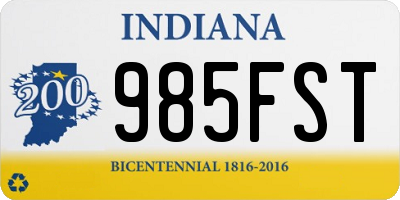 IN license plate 985FST