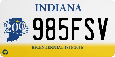 IN license plate 985FSV