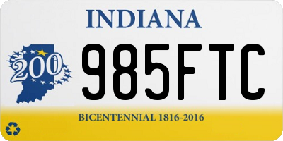 IN license plate 985FTC
