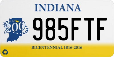 IN license plate 985FTF