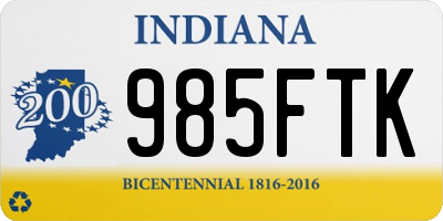 IN license plate 985FTK