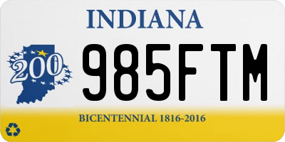 IN license plate 985FTM