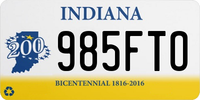 IN license plate 985FTO