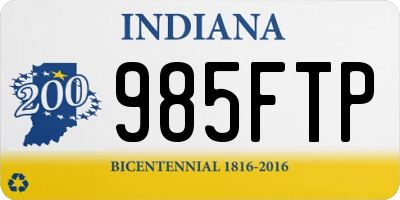 IN license plate 985FTP