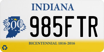 IN license plate 985FTR