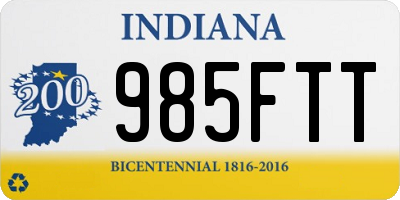 IN license plate 985FTT